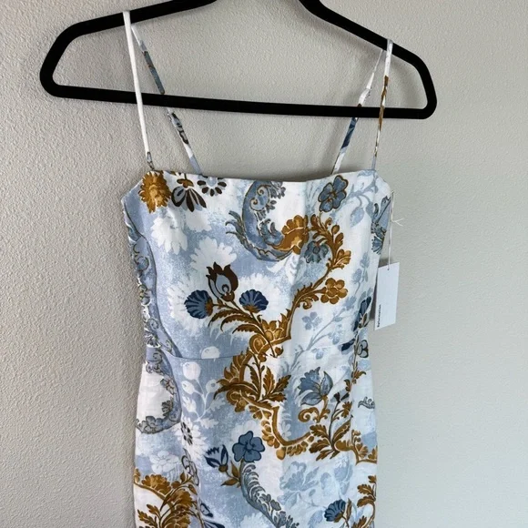 New REFORMATION Frankie Linen Dress in Reign Print NWT Wedding Women’s Size 2